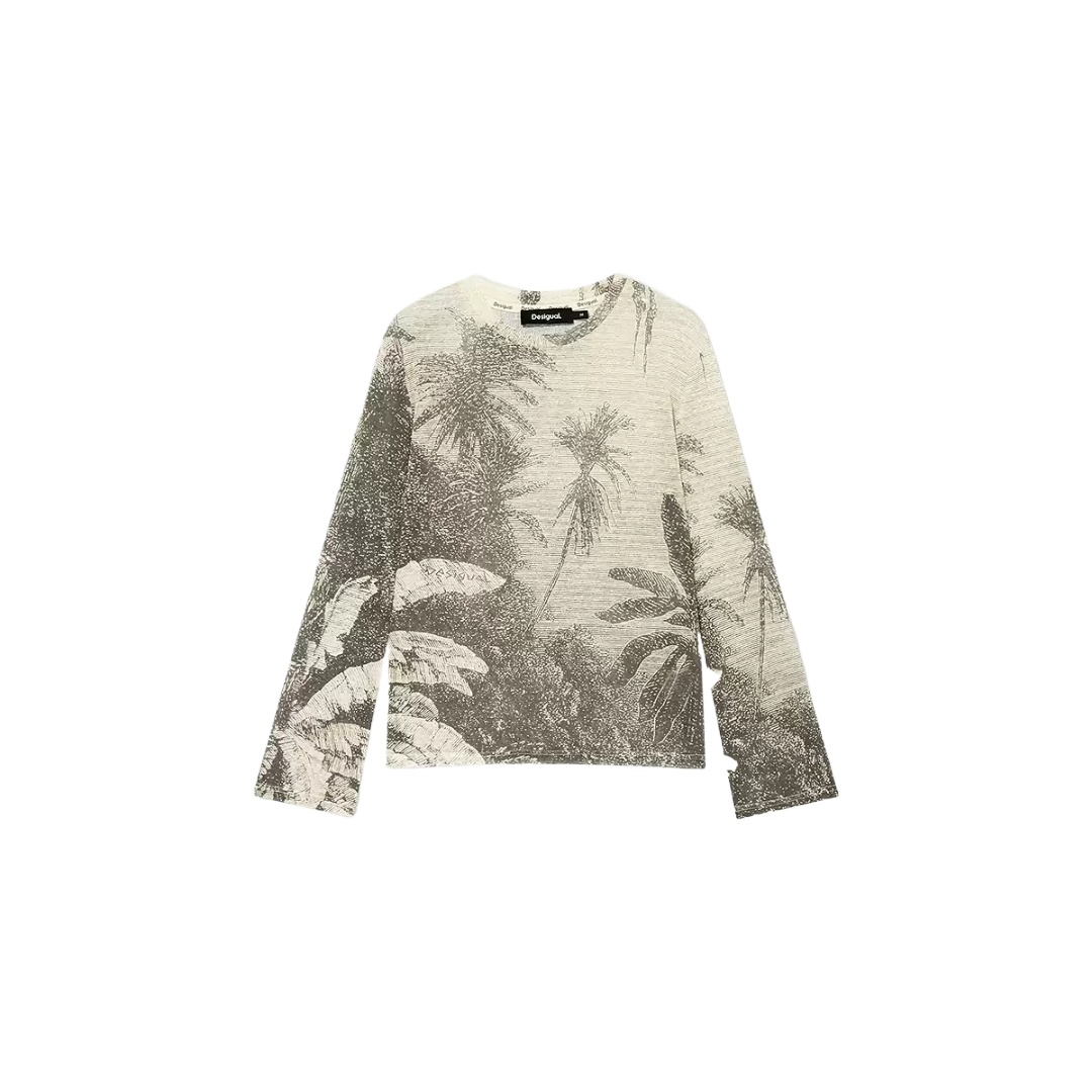 Loose Fit Stretch Rainforest Print T-Shirt