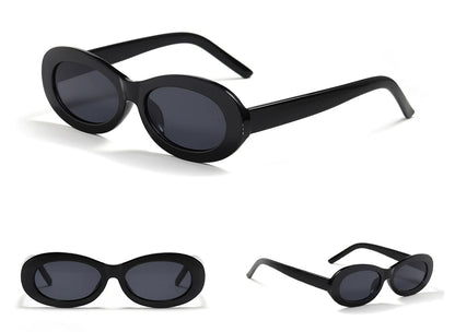 Black Chunky Oval Sunglasses