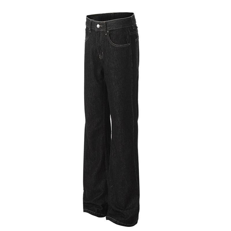Men's dark blue straight leg jeans - classic american fit denim pants slim regular