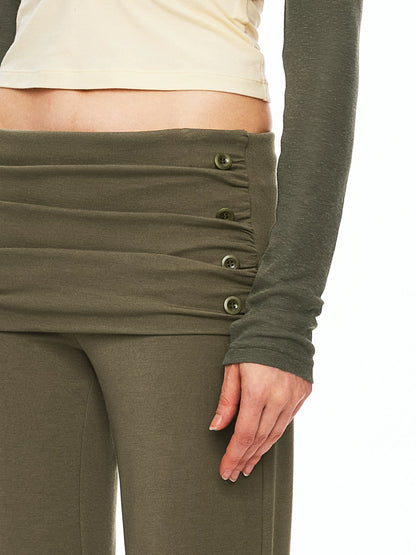Cloud-Soft Layered Knit Flared Pants