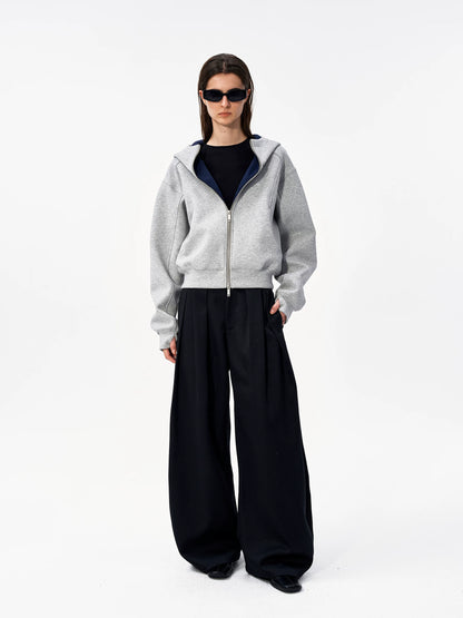 Colorblock Relaxed Zip-Up Hoodie