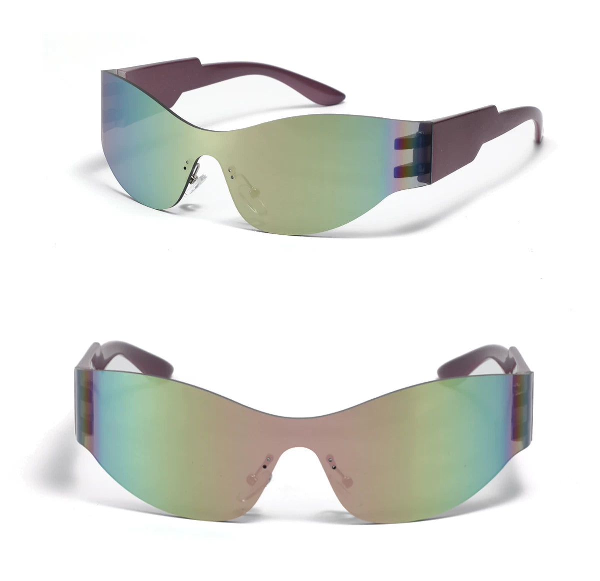 Lunettes de soleil courbées sans monture — coloris violet