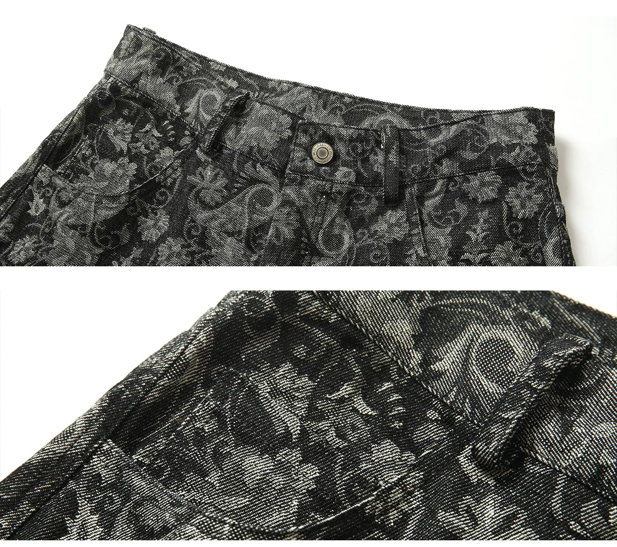 Curved Seam Straight Leg Jeans