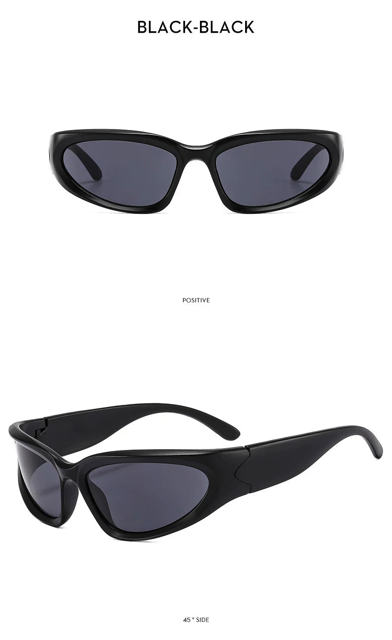 Black Cyberpunk Angular Sunglasses