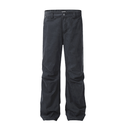 Men's women's  smoke grey bootcut jeans - unisex relaxed fit utility pockets cargo pants