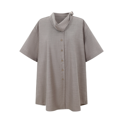 Dark Stripe Beaded Shoulder Blouse