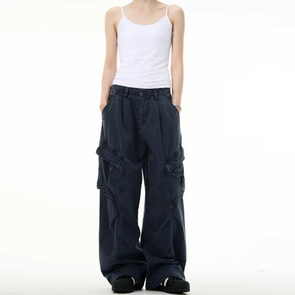 Deconstructed Cargo Wide-Leg Pants