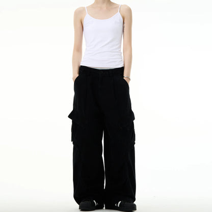 Deconstructed Cargo Wide-Leg Pants