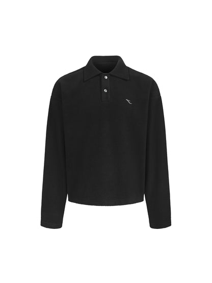Double-Faced Fleece Polo Pullover