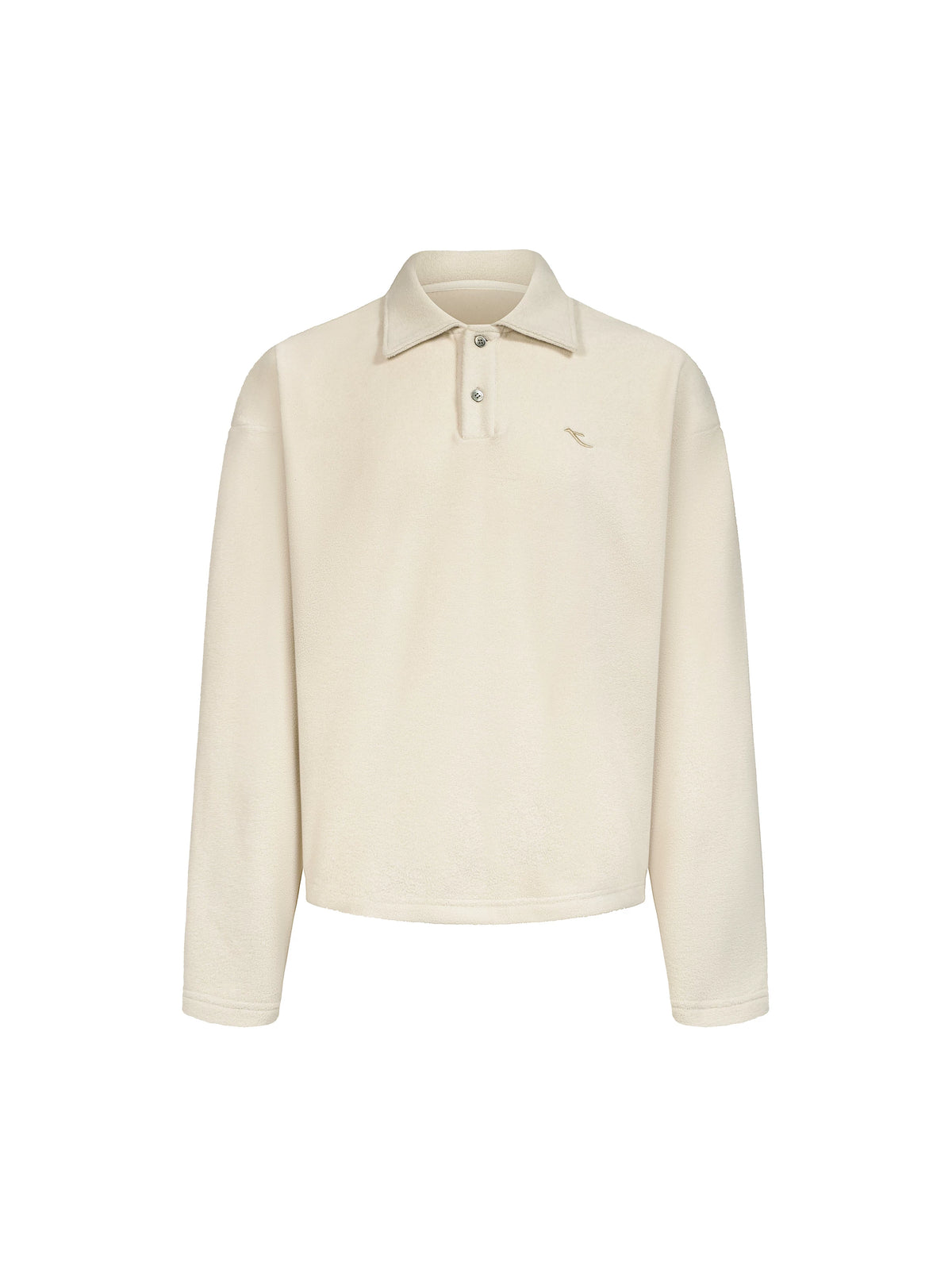 Double-Faced Fleece Polo Pullover