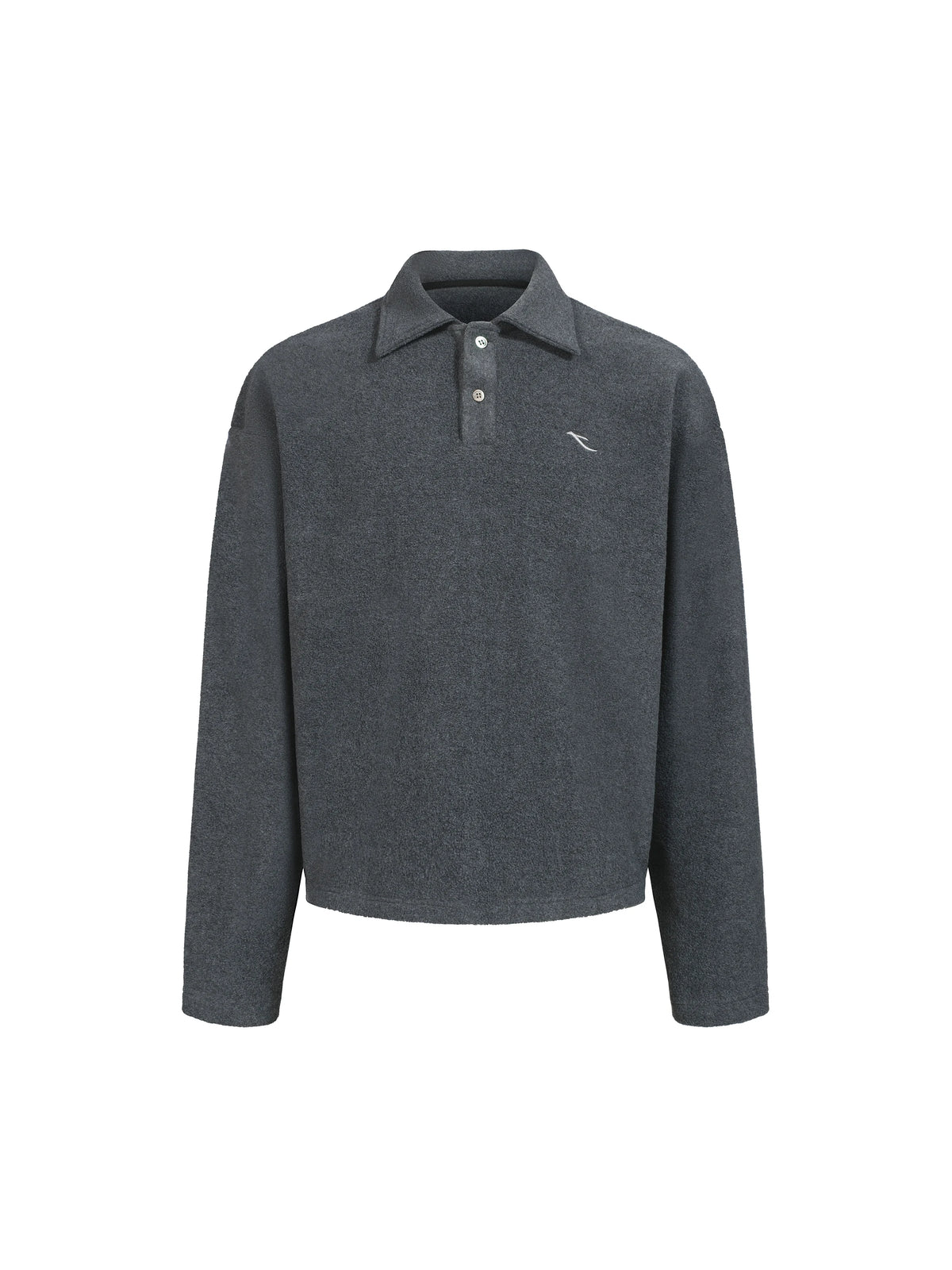 Double-Faced Fleece Polo Pullover