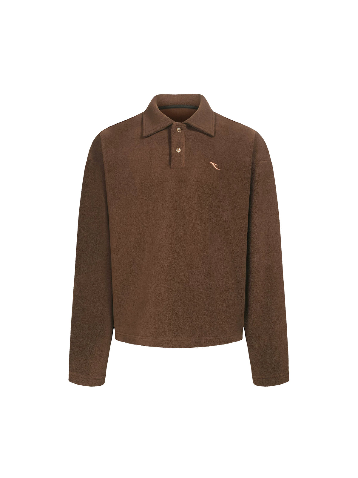Double-Faced Fleece Polo Pullover