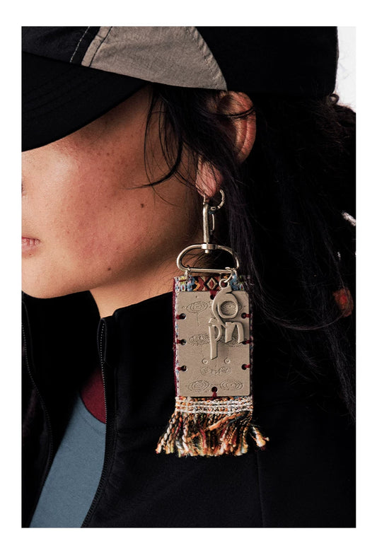 Vintage Inspired Metal Pendant — worn by a model