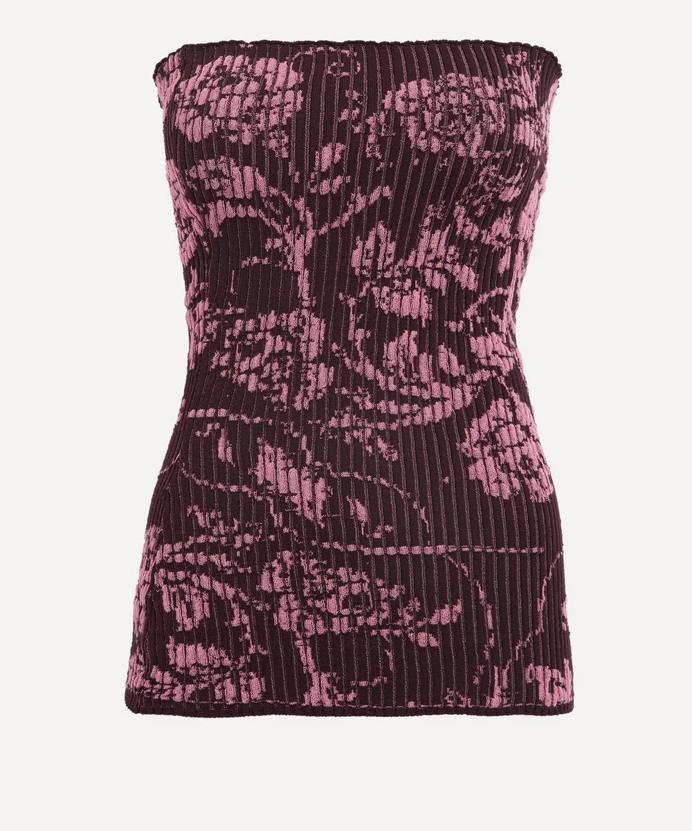 Rose Print Wrap Wool Vest — product view