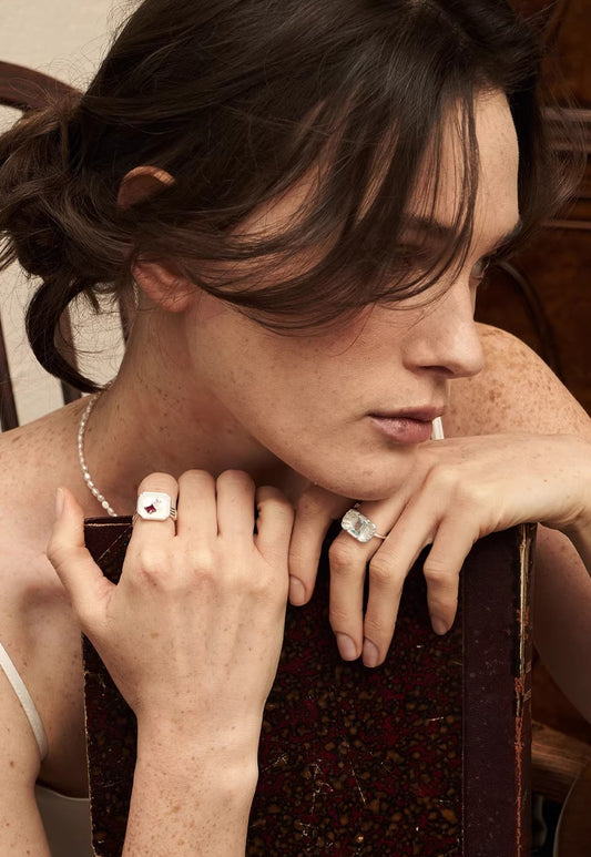 Candy Plate Design Ring — worn by a model