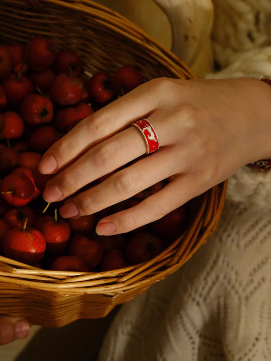 Galloping Horse Enamel Ring — worn by a model