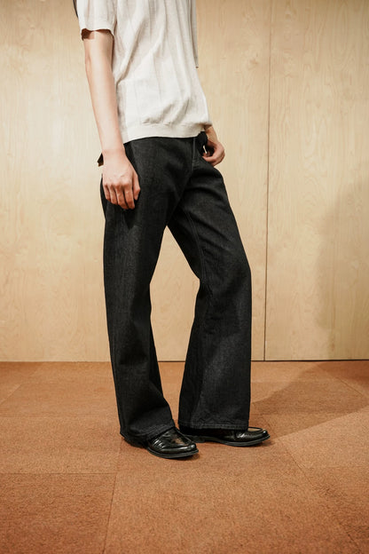 Italian Calf Leather Ruched Loafers — worn by a model