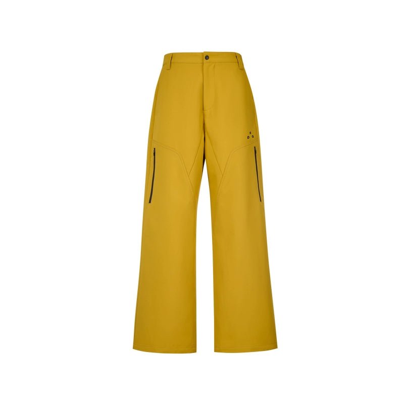 Women's men's waterproof softshell pants - Ginger yellow high waisted wide leg hiking trousers windproof outdoor