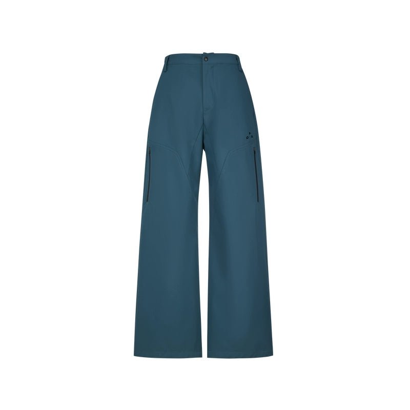 Women's men's waterproof softshell pants - navy blue high waisted wide leg hiking trousers windproof outdoor