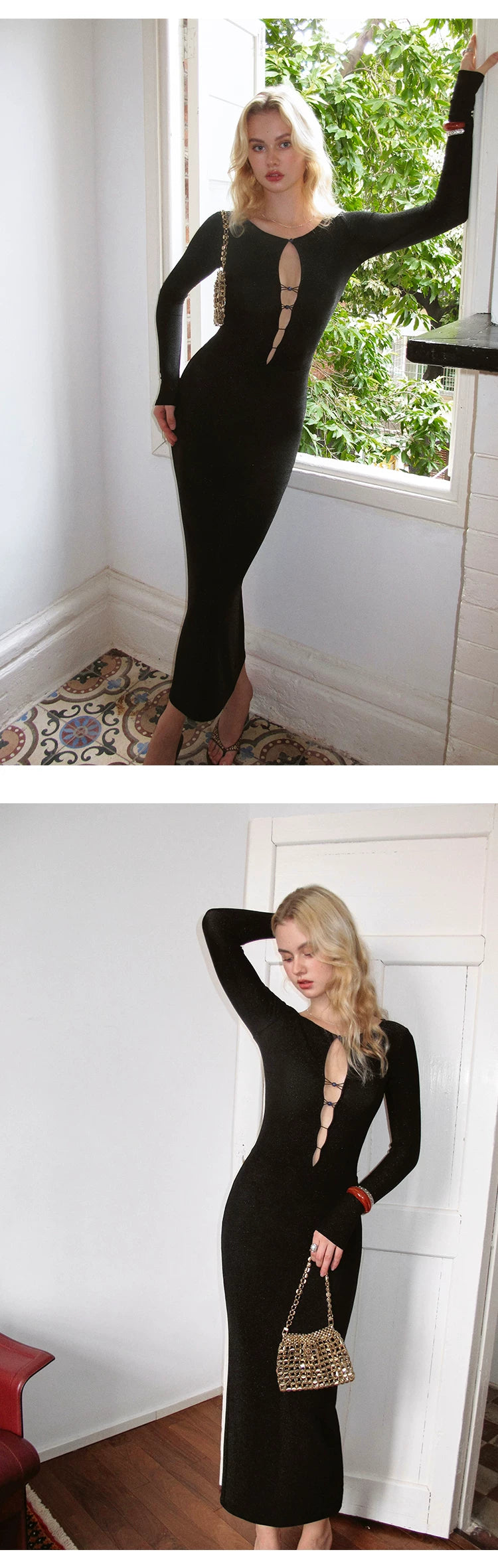 Elegant Sexy Slim Fit Knit Midi Dress