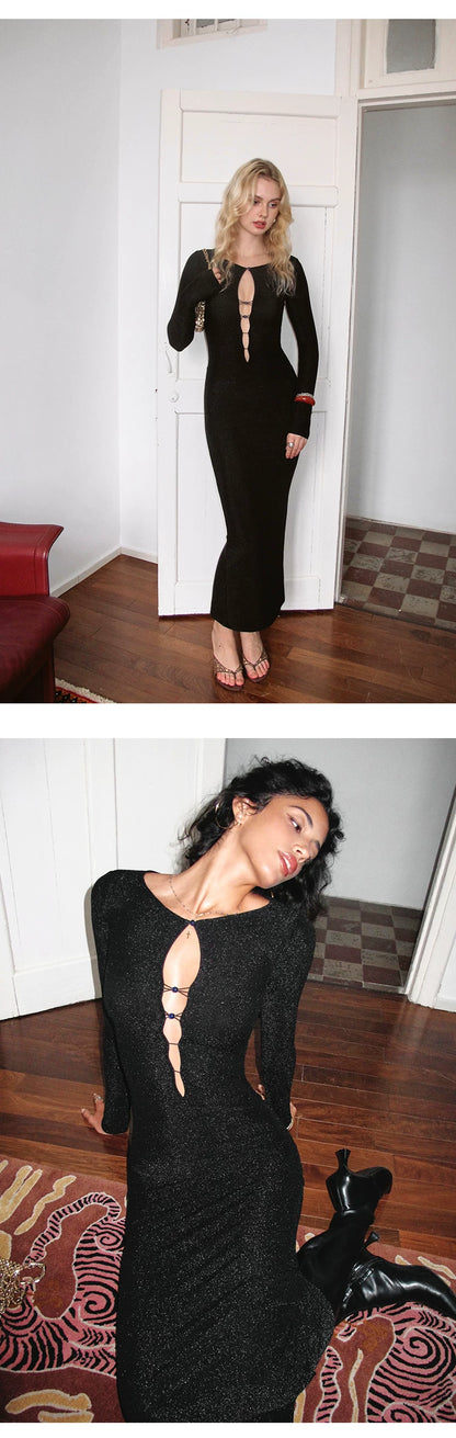 Elegant Sexy Slim Fit Knit Midi Dress