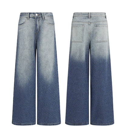 Embroidered Gradient Wash Straight-Leg Jeans