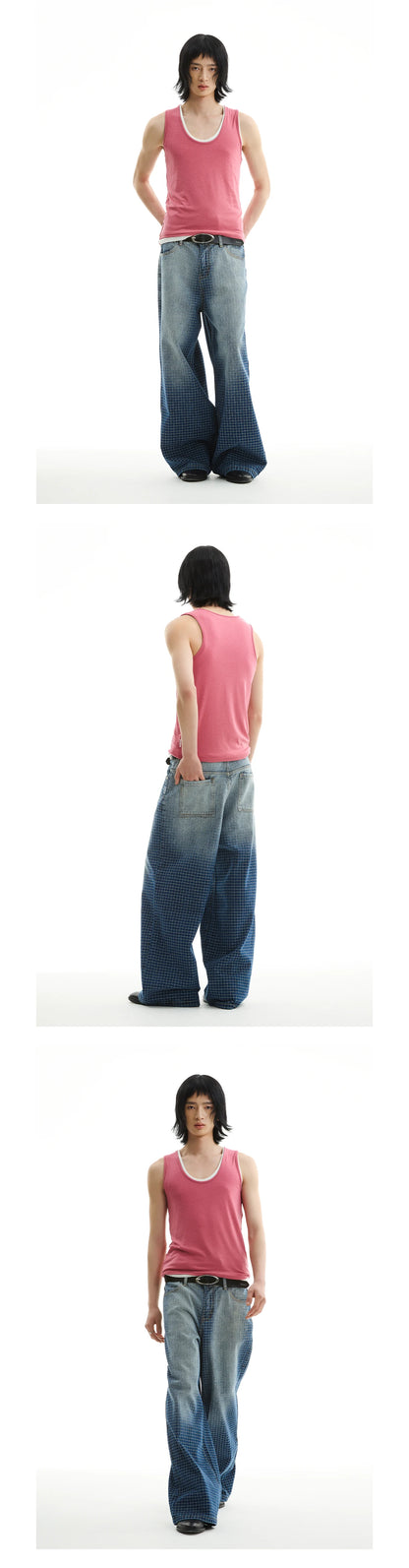 Embroidered Gradient Wash Straight-Leg Jeans