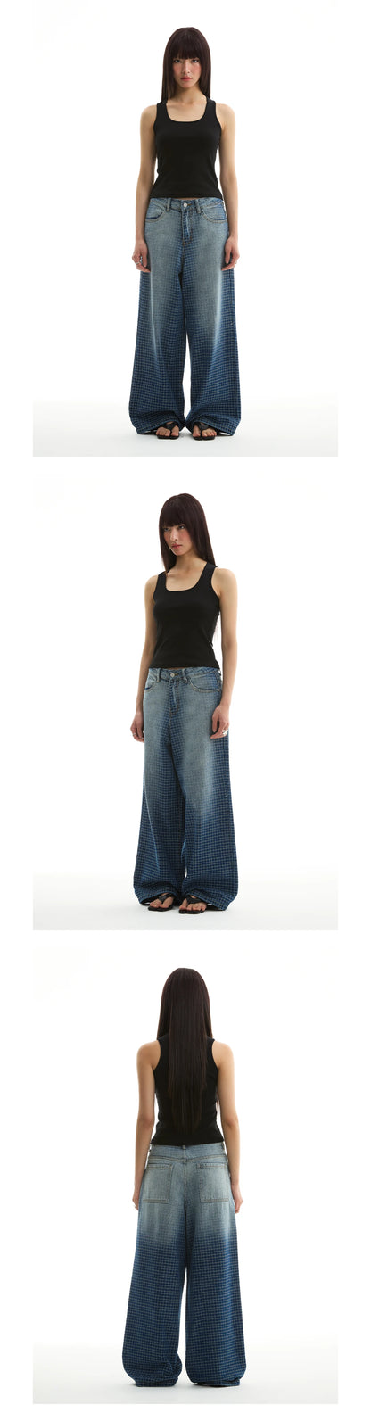 Embroidered Gradient Wash Straight-Leg Jeans