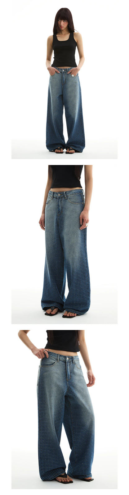 Embroidered Gradient Wash Straight-Leg Jeans