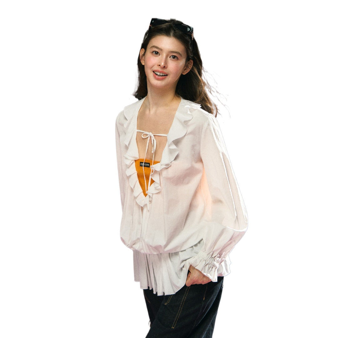 Long Sleeve Ruffle Blouse Top