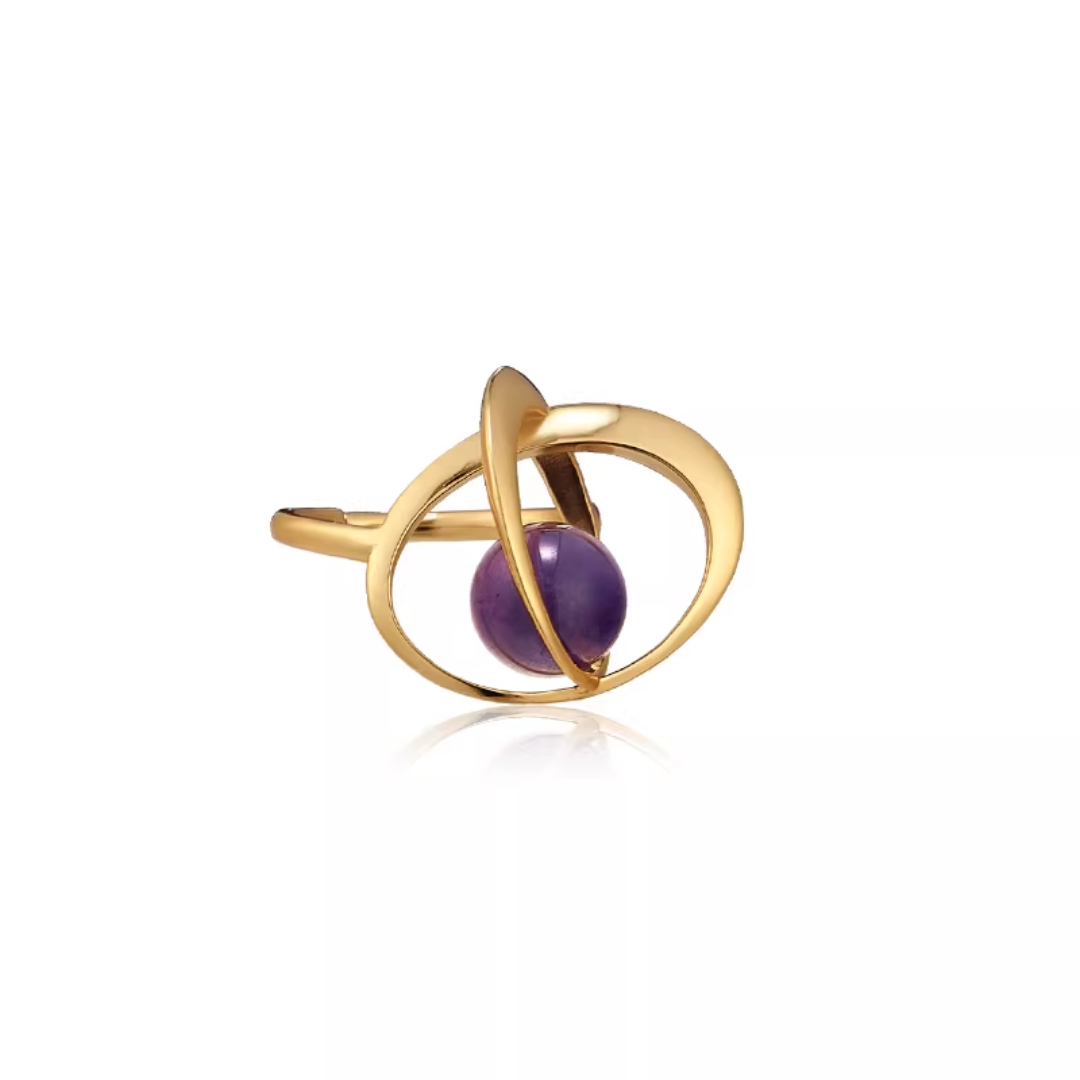 Falling Star Double Bright Silver Ring