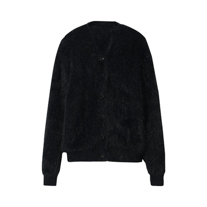 Faux Mink V-Neck Unisex Cardigan