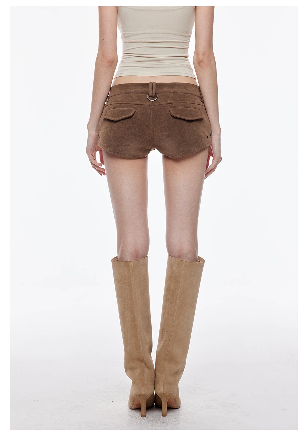 Faux Suede Deerskin Look Shorts