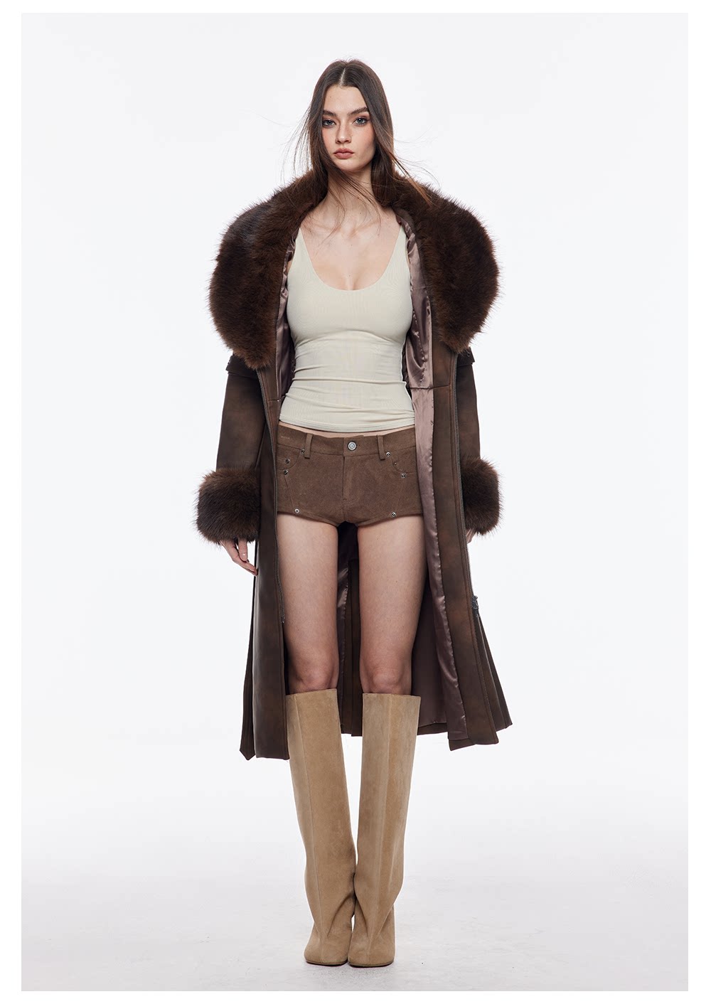 Faux Suede Deerskin Look Shorts