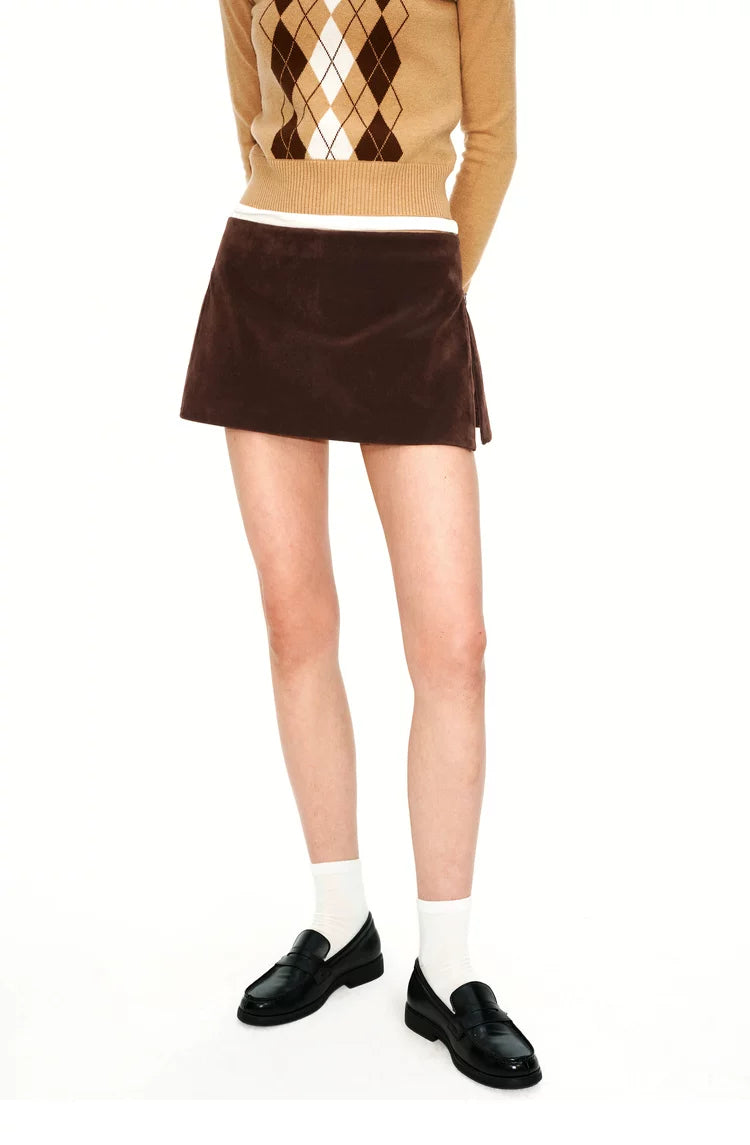 Faux Suede Mini Skirt
