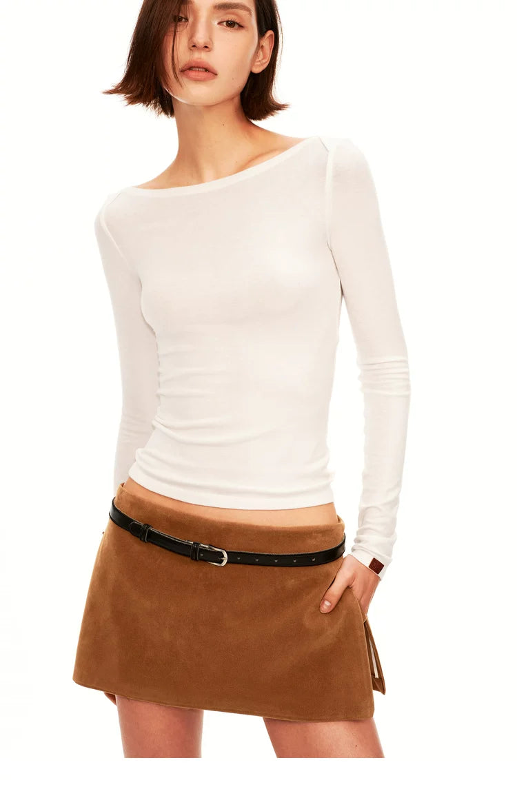 Faux Suede Mini Skirt