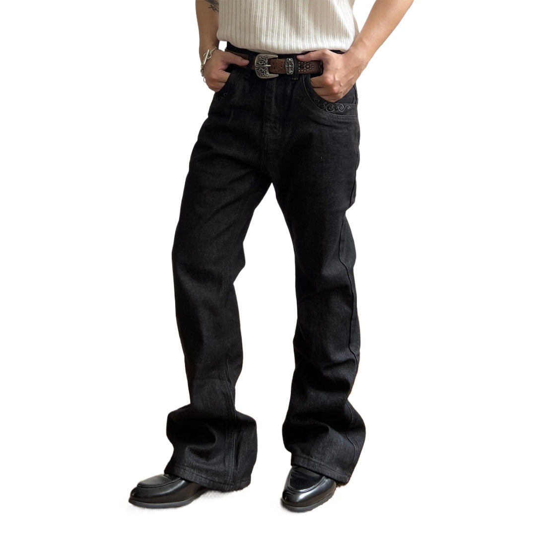 Floral Embroidered Slim-Fit Jeans