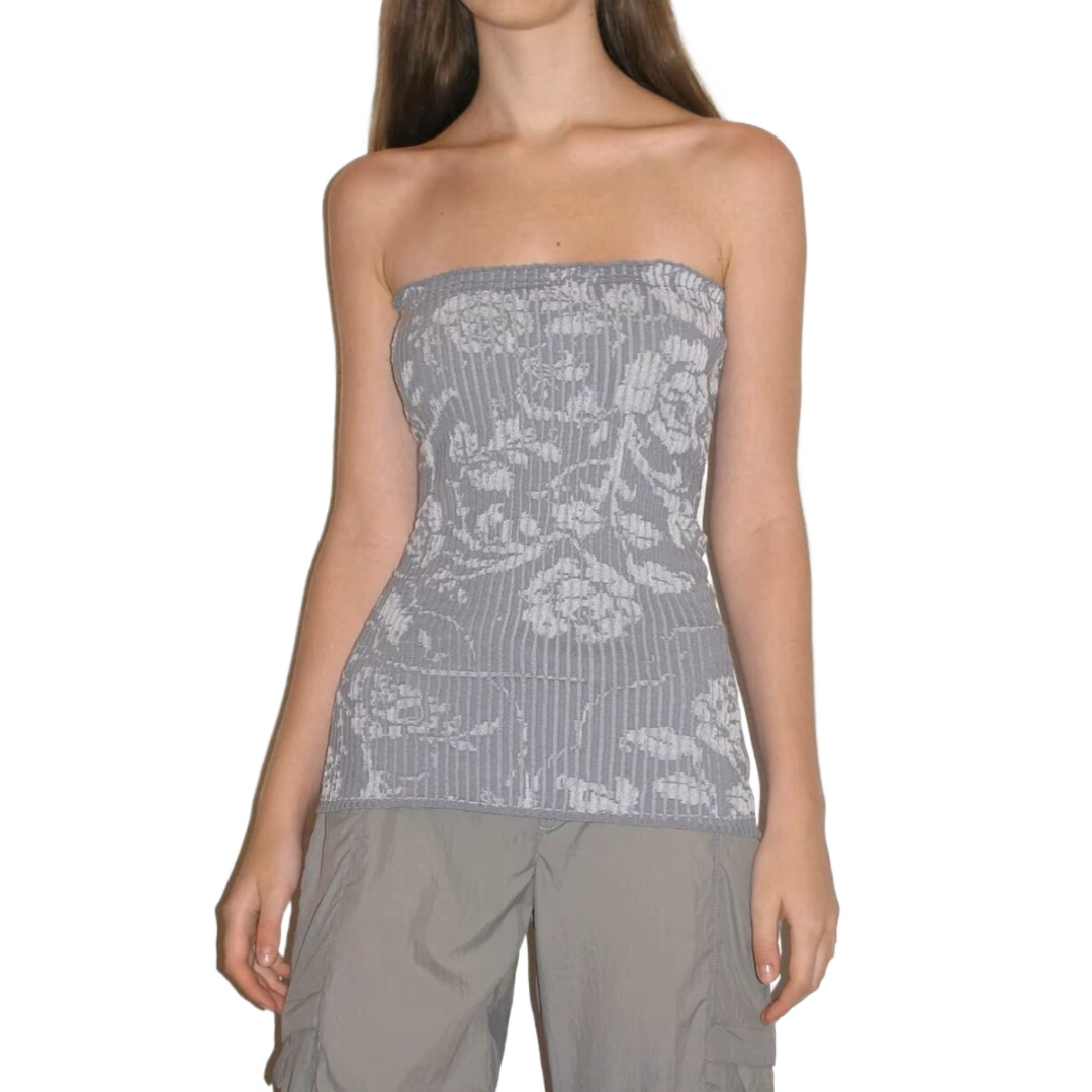 Rose Print Wrap Wool Vest