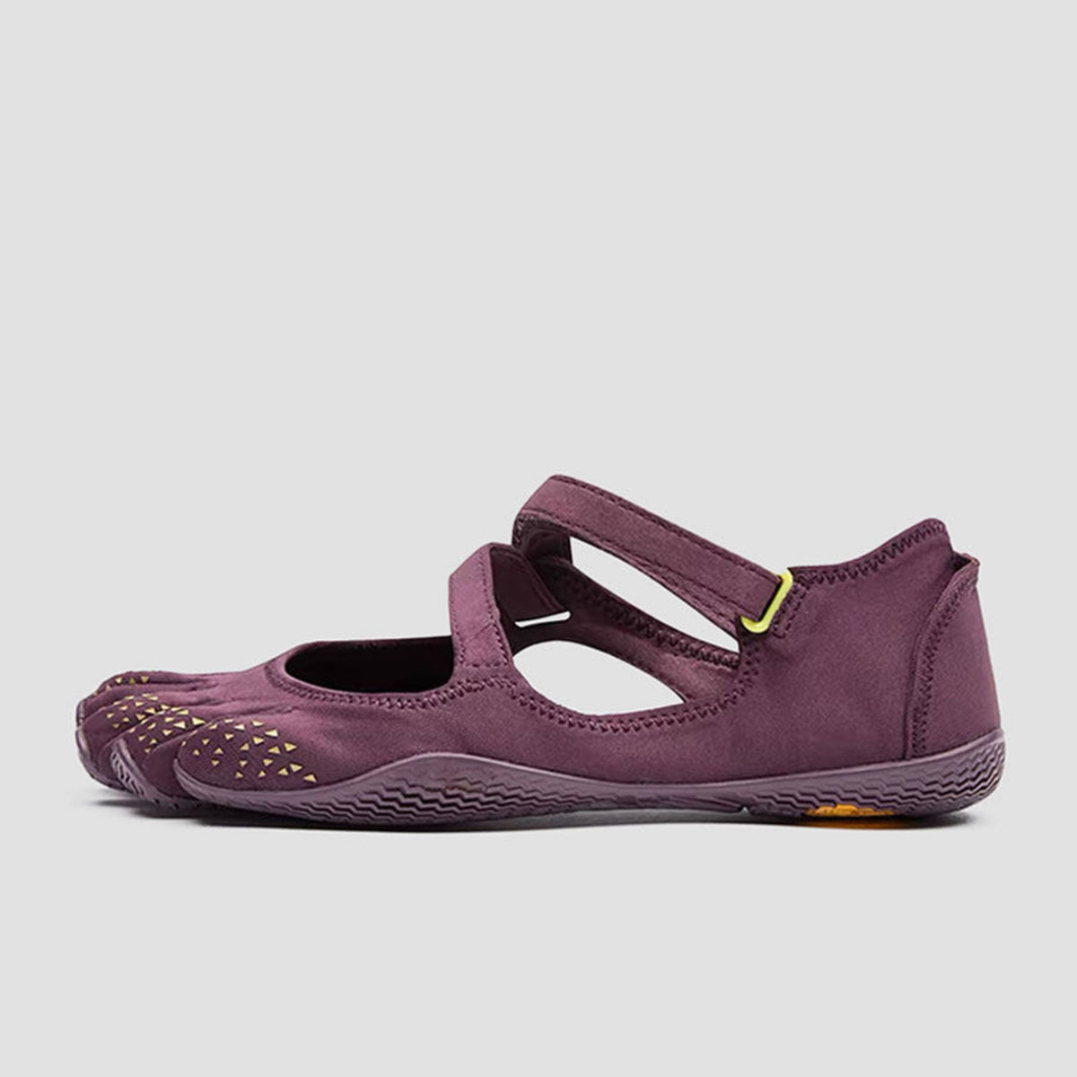 Fig purple FiveFingers V-Soul shoe, side view showing crossing straps