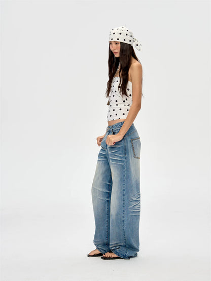 Front Print Strapless Top