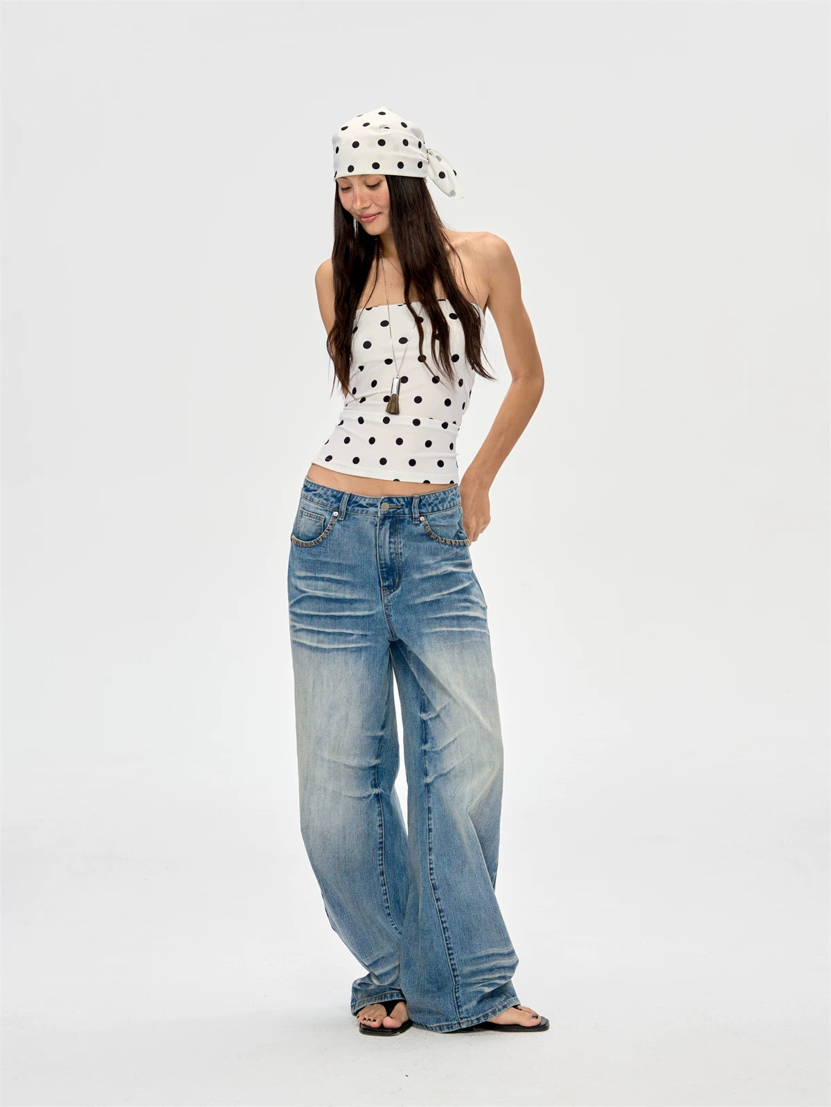Front Print Strapless Top