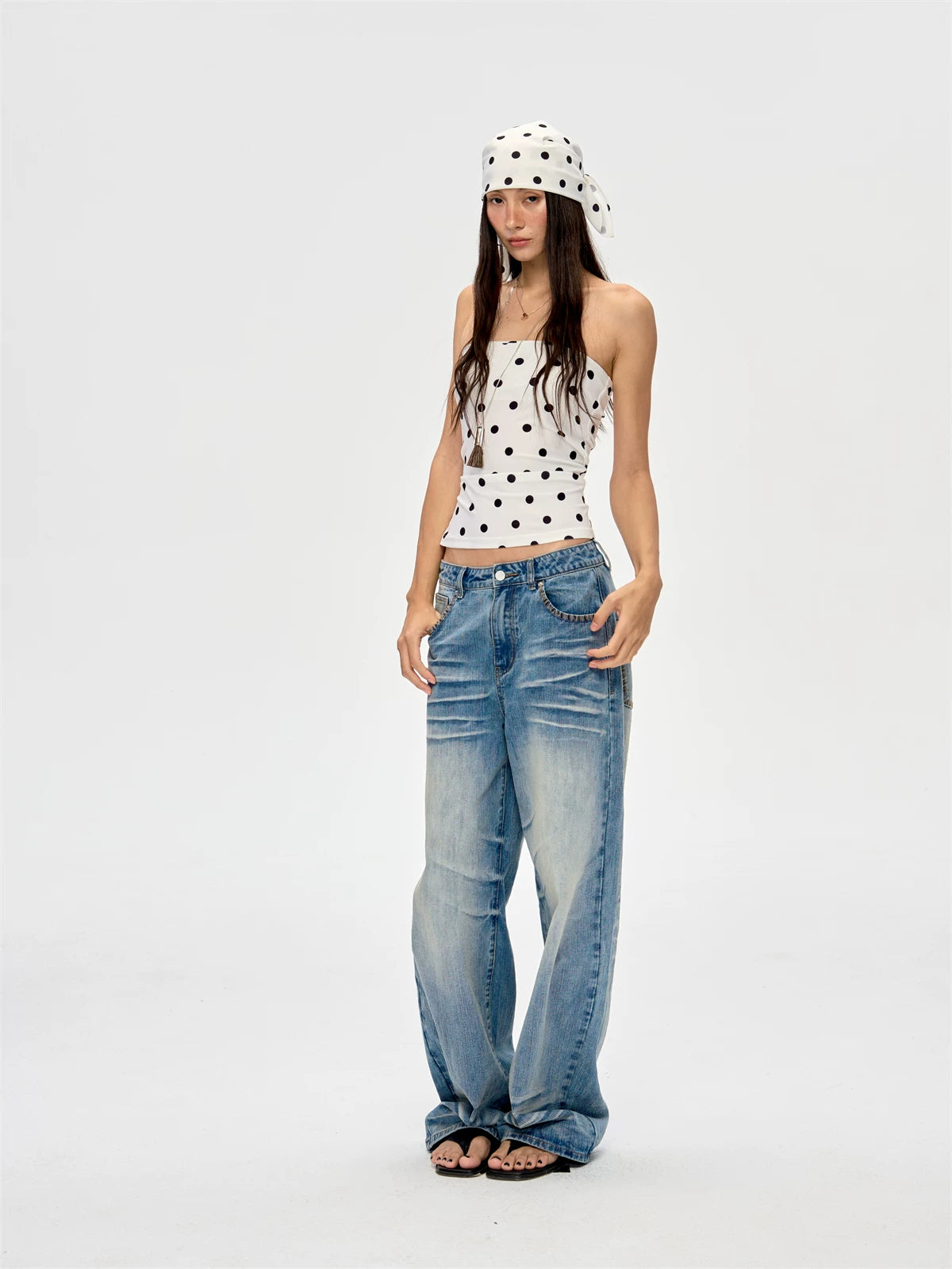 Front Print Strapless Top