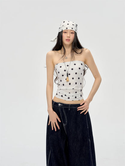 Front Print Strapless Top