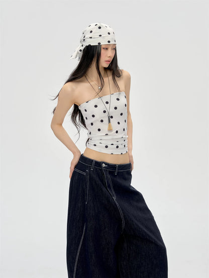 Front Print Strapless Top