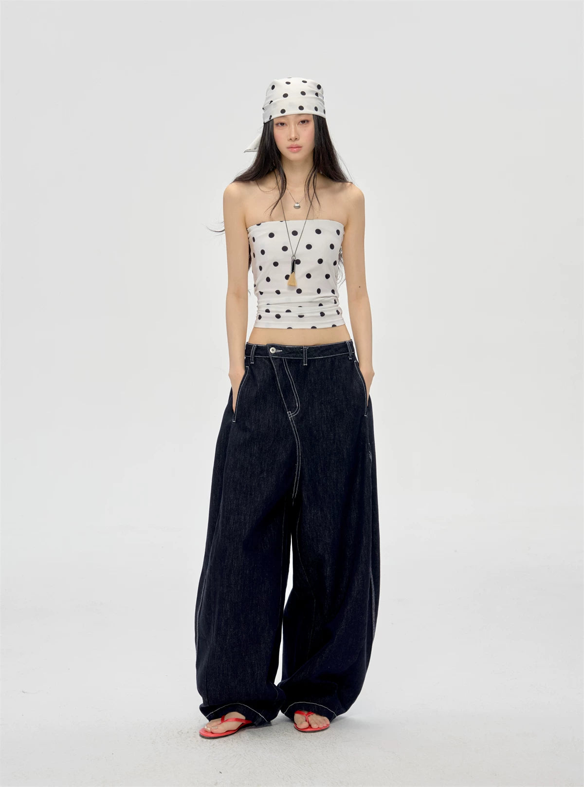Front Print Strapless Top
