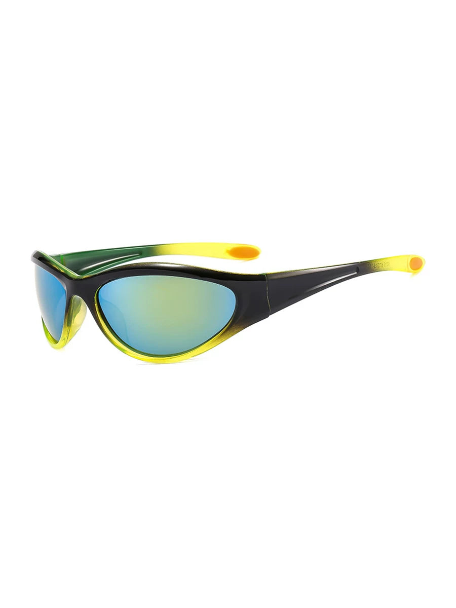 Lunettes de soleil ovales futuristes — coloris jaune, noir
