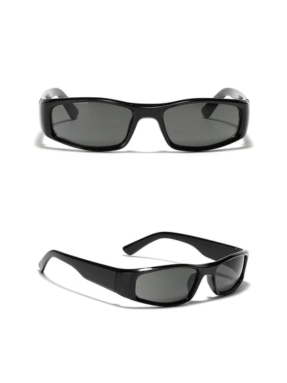 Lunettes de soleil rectangulaires futuristes — coloris noir