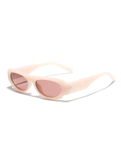 Lunettes de soleil carrées futuristes — coloris translucide, rose