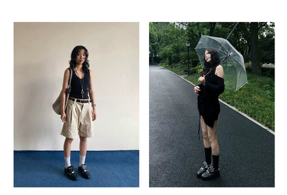 Leather German Trainer Sneakers — models wearing sneakers outdoors
