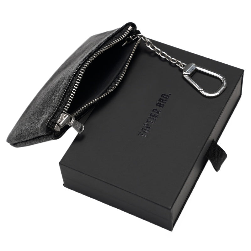 Leather Card Holder With Detachable Keychain